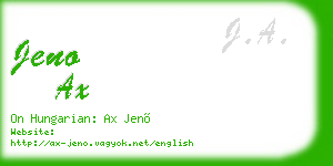 jeno ax business card